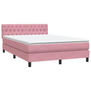 Letto a Molle con Materasso e LED Rosa 160x210 cm in Velluto 3317180