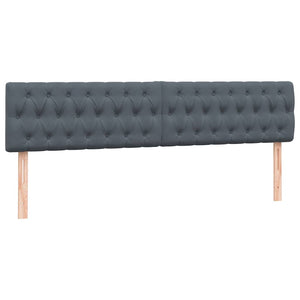 Giroletto a Molle con Materasso Grigio Scuro 200x210 cm Velluto