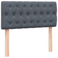 Letto a Molle con Materasso e LED-Struttura Letto con Materasso Grigio Scuro 80x220 cm Velluto 429199