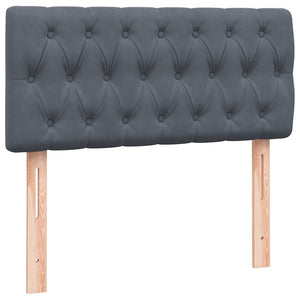 Letto a Molle con Materasso e LED-Struttura Letto con Materasso Grigio Scuro 80x220 cm Velluto 429199