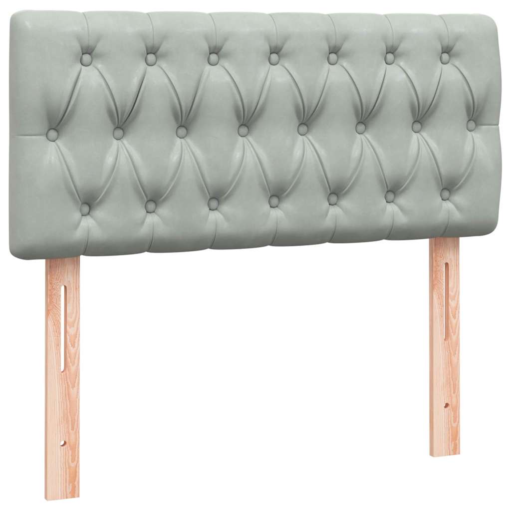 vidaXL Giroletto a Molle con Materasso Grigio Chiaro 90x220 cm Velluto