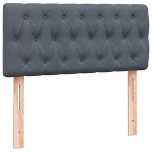 vidaXL Giroletto a Molle con Materasso Grigio Scuro 90x220 cm Velluto