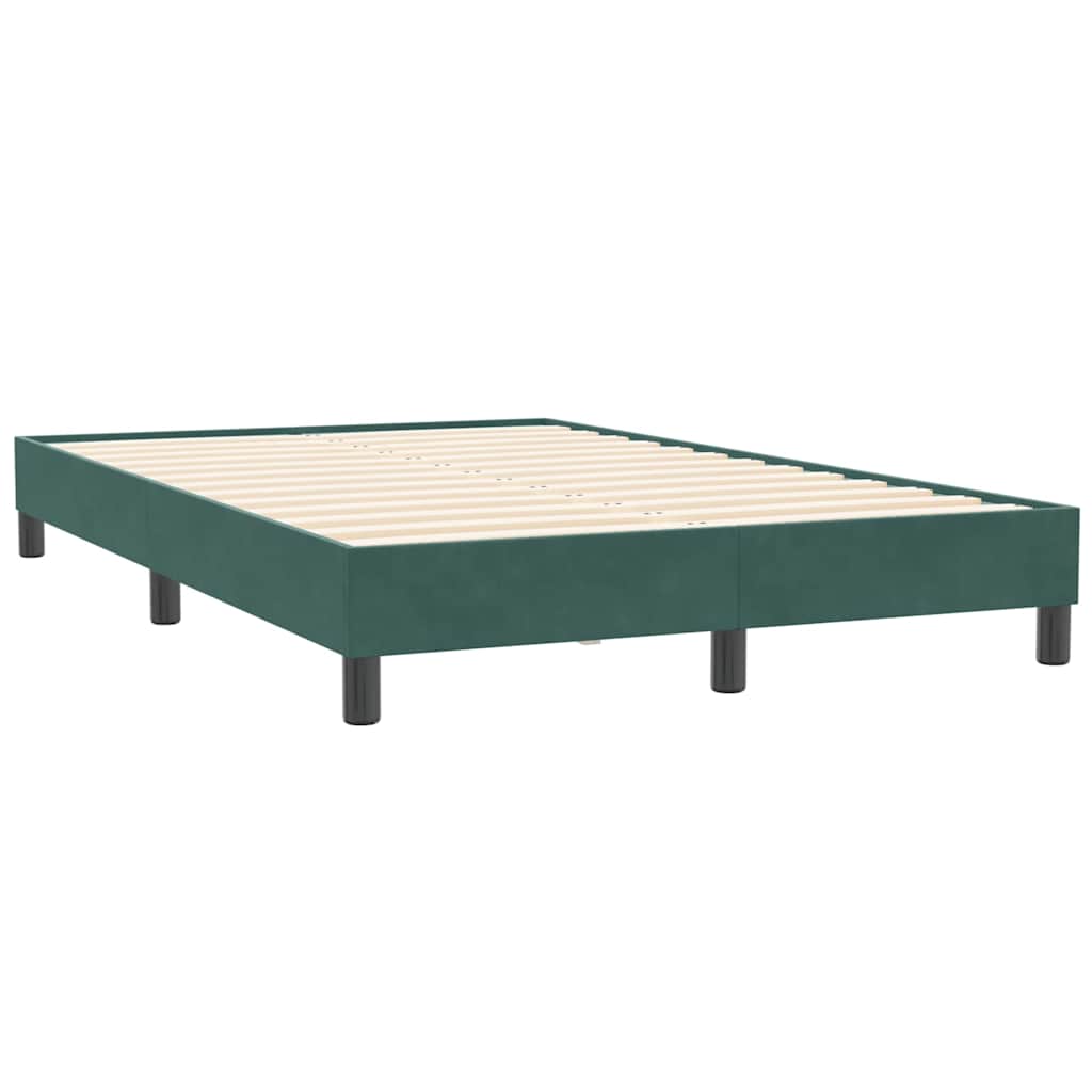 vidaXL Giroletto a Molle con Materasso Verde Scuro 120x210 cm Velluto