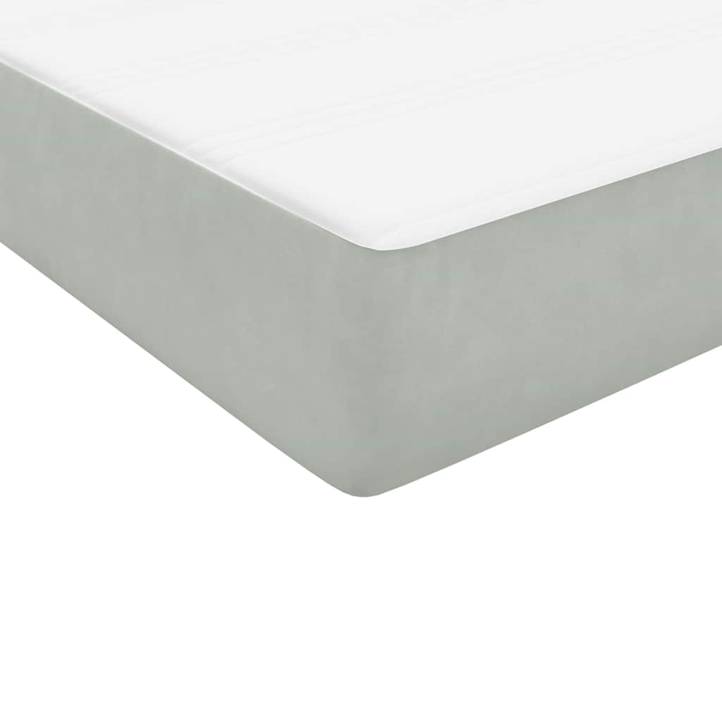 Letto a Molle con Materasso e LED Grigio Chiaro 160x210cm Velluto 3317271