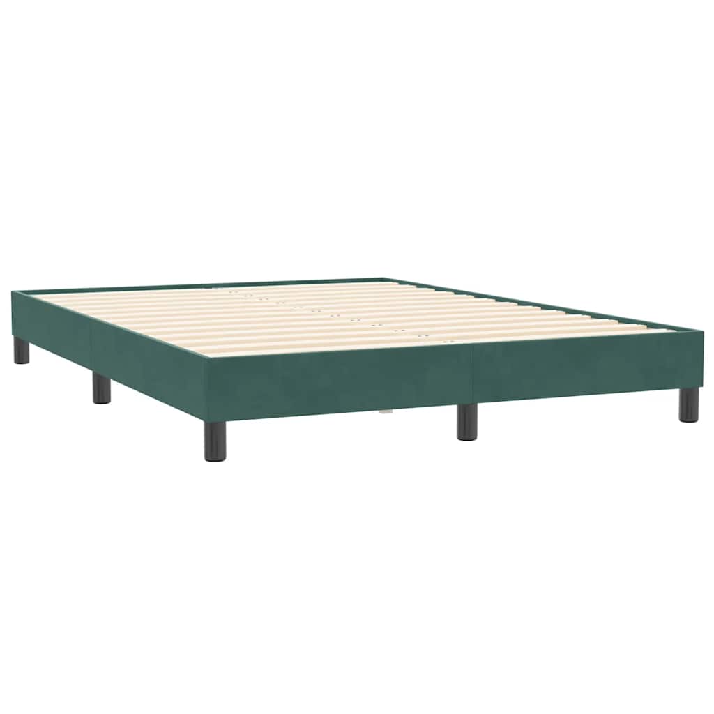 vidaXL Giroletto a Molle con Materasso Verde Scuro 160x210 cm Velluto