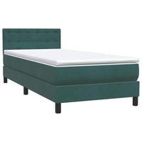 Letto a Molle con Materasso e LED-Struttura Letto con Materasso Verde Scuro 80x220 cm Velluto 136532