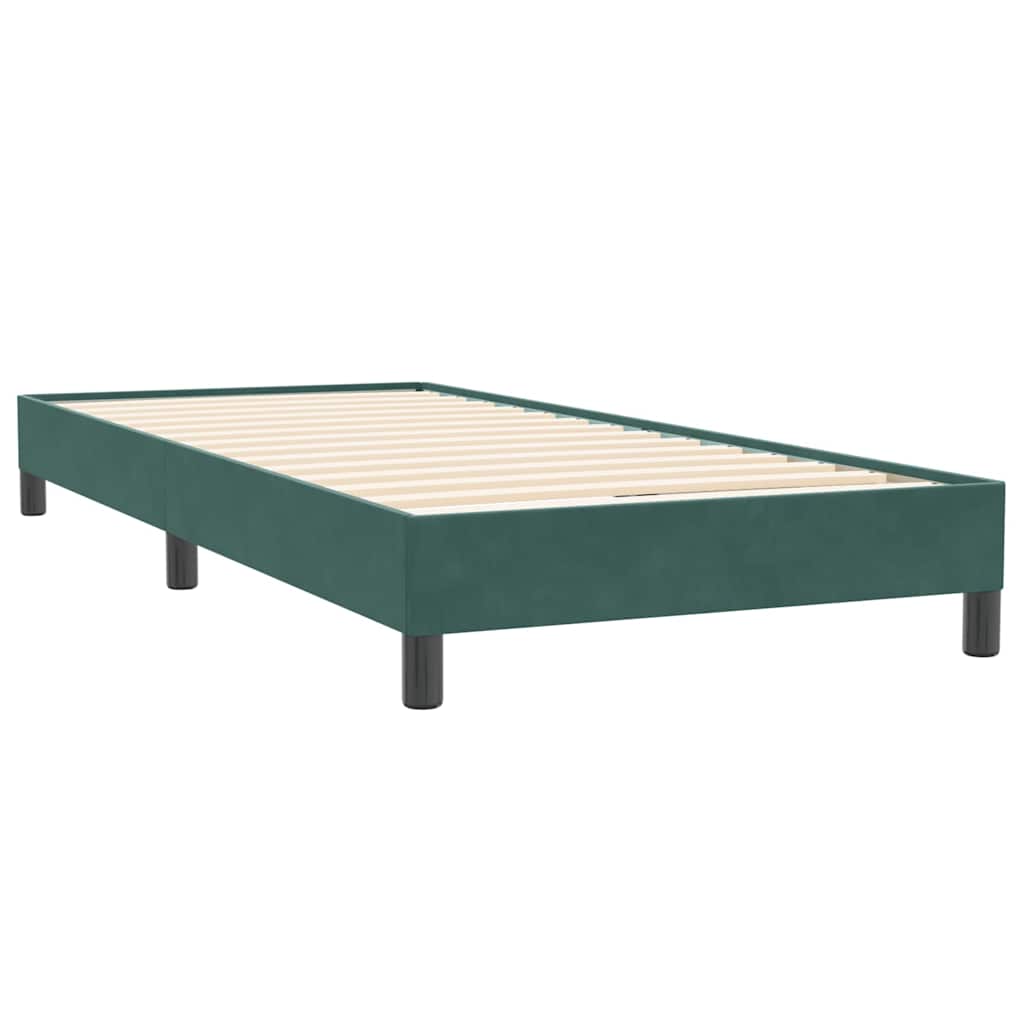 Letto a Molle con Materasso e LED-Struttura Letto con Materasso Verde Scuro 80x220 cm Velluto 136532