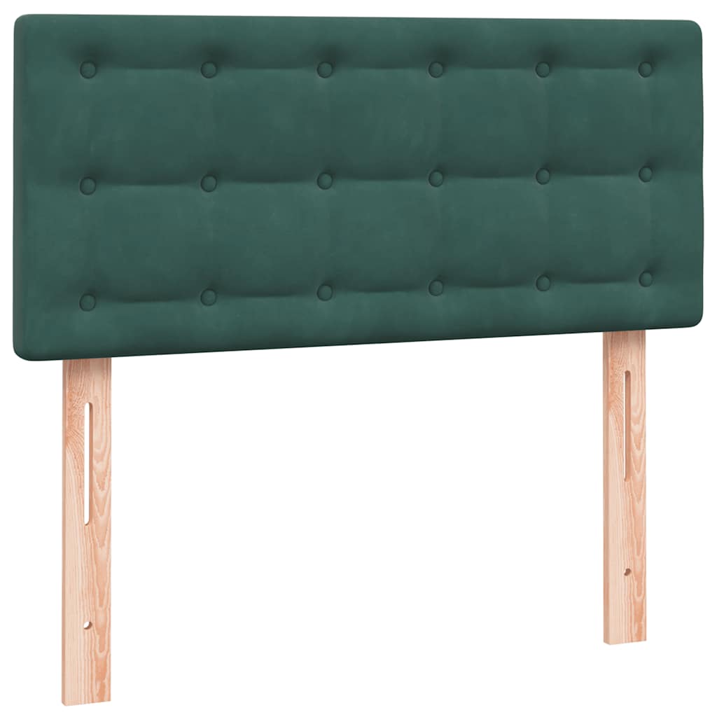 Letto a Molle con Materasso e LED-Struttura Letto con Materasso Verde Scuro 80x220 cm Velluto 136532