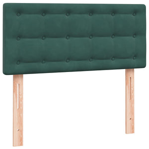 Letto a Molle con Materasso e LED-Struttura Letto con Materasso Verde Scuro 80x220 cm Velluto 136532