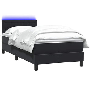 Letto a Molle con Materasso e LED Nero 100x220 cm in Velluto 3317303