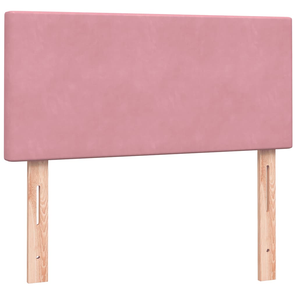 Giroletto a Molle con Materasso-Struttura Letto con Materasso Rosa 90x210 cm Velluto 491245