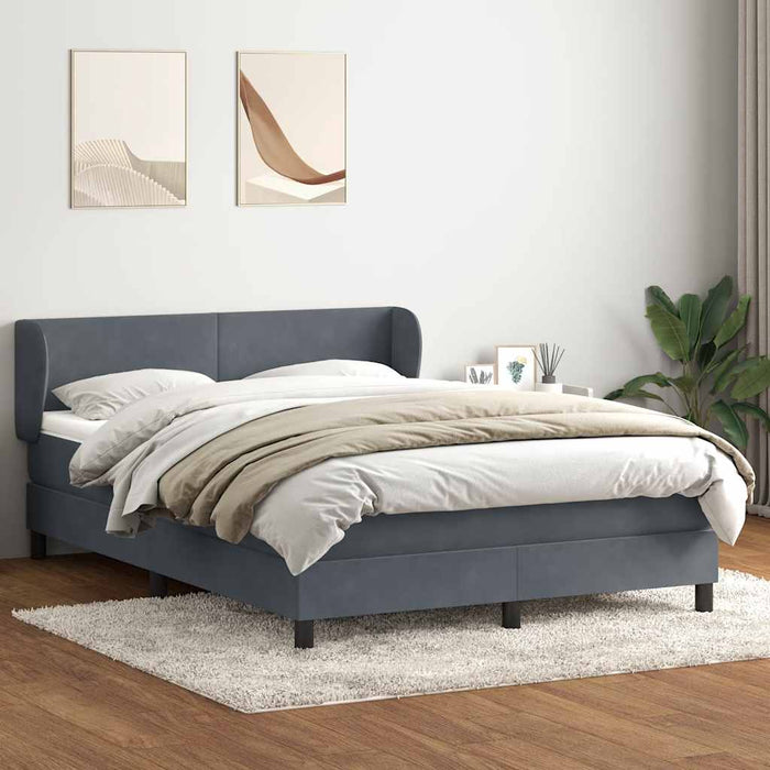 vidaXL Giroletto a Molle con Materasso Grigio Scuro 160x220 cm Velluto