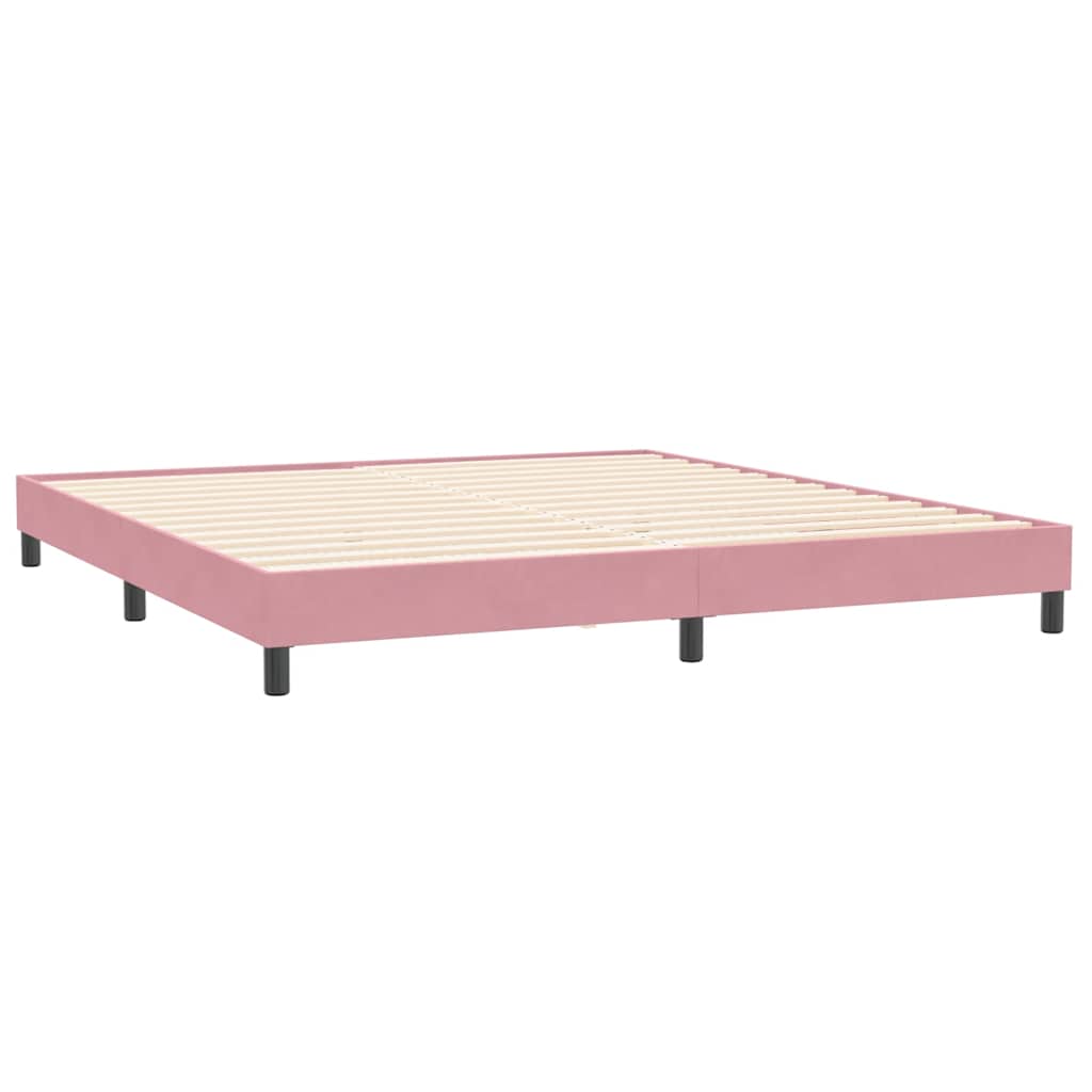 vidaXL Giroletto a Molle con Materassi Rosa 180x210 cm in Velluto