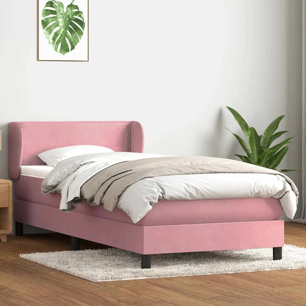 vidaXL Giroletto a Molle con Materasso Rosa 80x220 cm Velluto