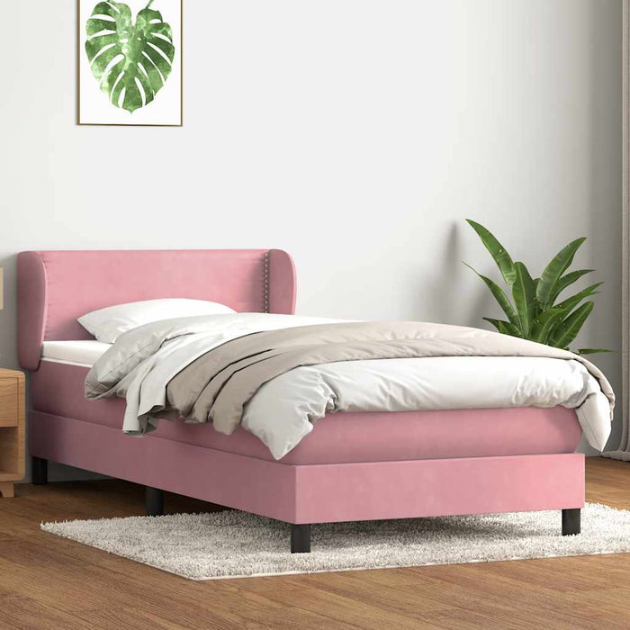 vidaXL Giroletto a Molle con Materasso Rosa 100x220 cm in Velluto