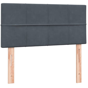 Giroletto a Molle con Materasso-Struttura Letto Grigio Scuro 90x210 cm Velluto 133576