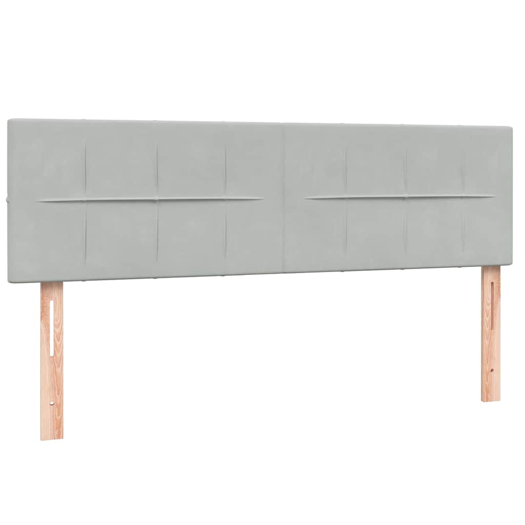 vidaXL Giroletto a Molle con Materasso Grigio Chiaro 160x210cm Velluto