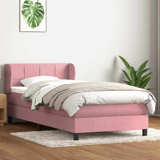 vidaXL Giroletto a Molle con Materasso Rosa 80x220 cm Velluto