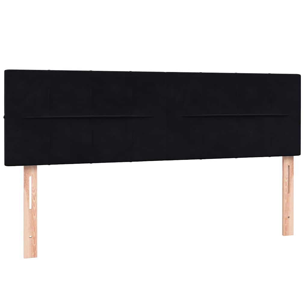 vidaXL Giroletto a Molle con Materasso Nero 160x220 cm in Velluto