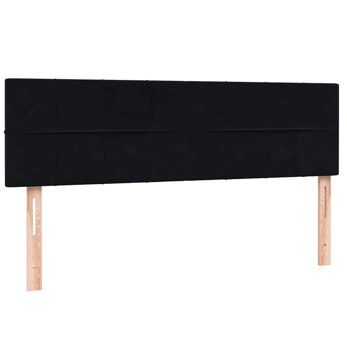 vidaXL Giroletto a Molle con Materasso Nero 160x220 cm in Velluto