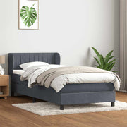 vidaXL Giroletto a Molle con Materasso Grigio Scuro 80x210 cm Velluto