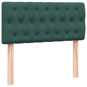 vidaXL Giroletto a Molle con Materasso Verde Scuro 100x210 cm Velluto