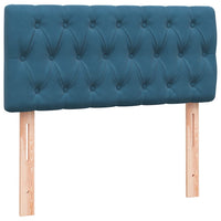 vidaXL Giroletto a Molle con Materasso Blu Scuro 100x210 cm in Velluto