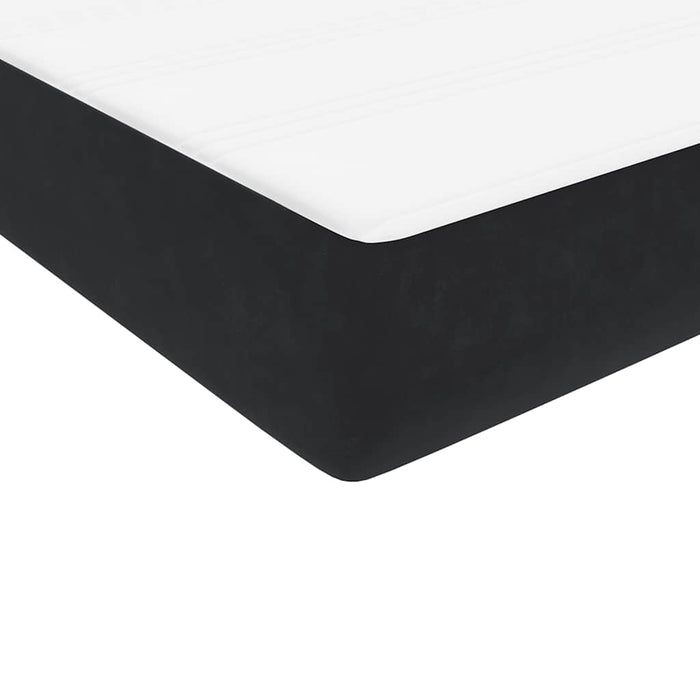 vidaXL Giroletto a Molle con Materasso Nero 80x220 cm Velluto