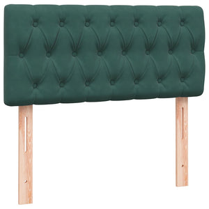 vidaXL Giroletto a Molle con Materasso Verde Scuro 80x220 cm Velluto