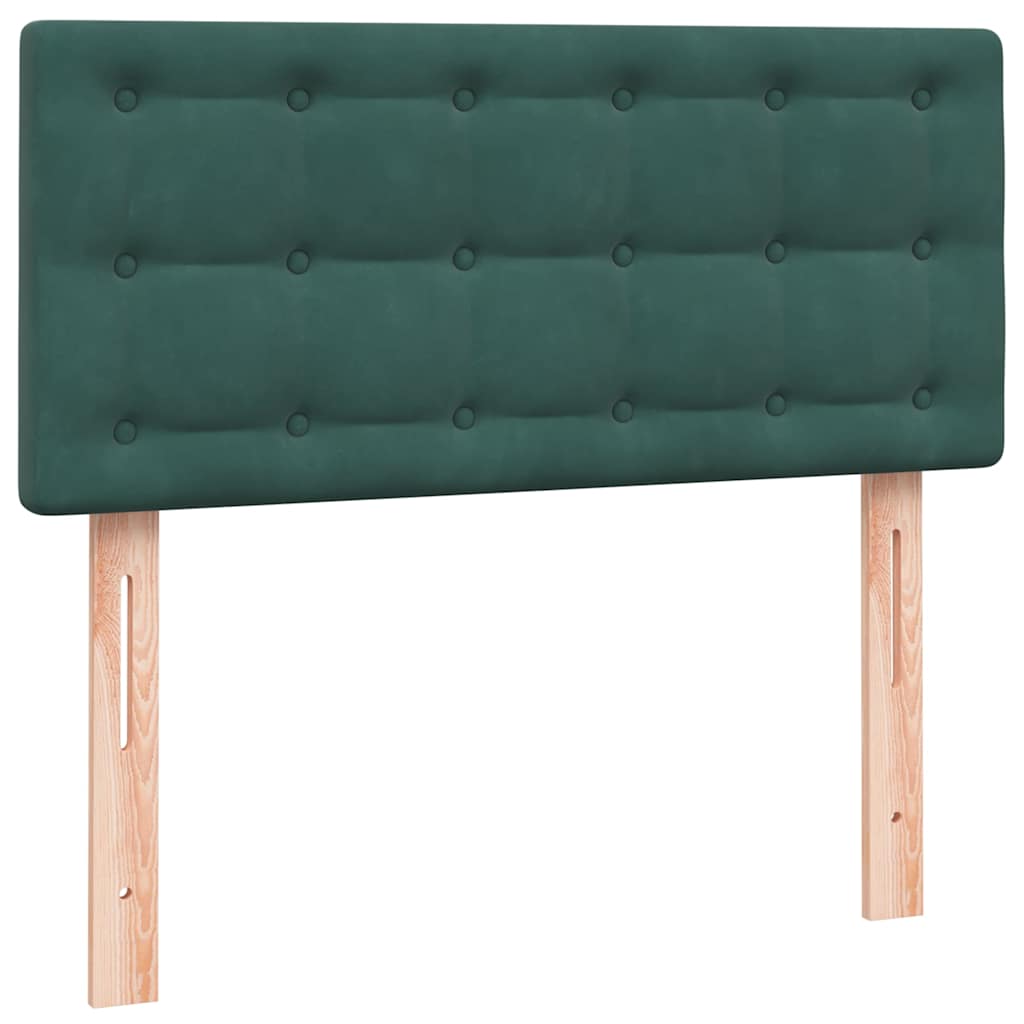 vidaXL Giroletto a Molle con Materasso Verde Scuro 100x210 cm Velluto