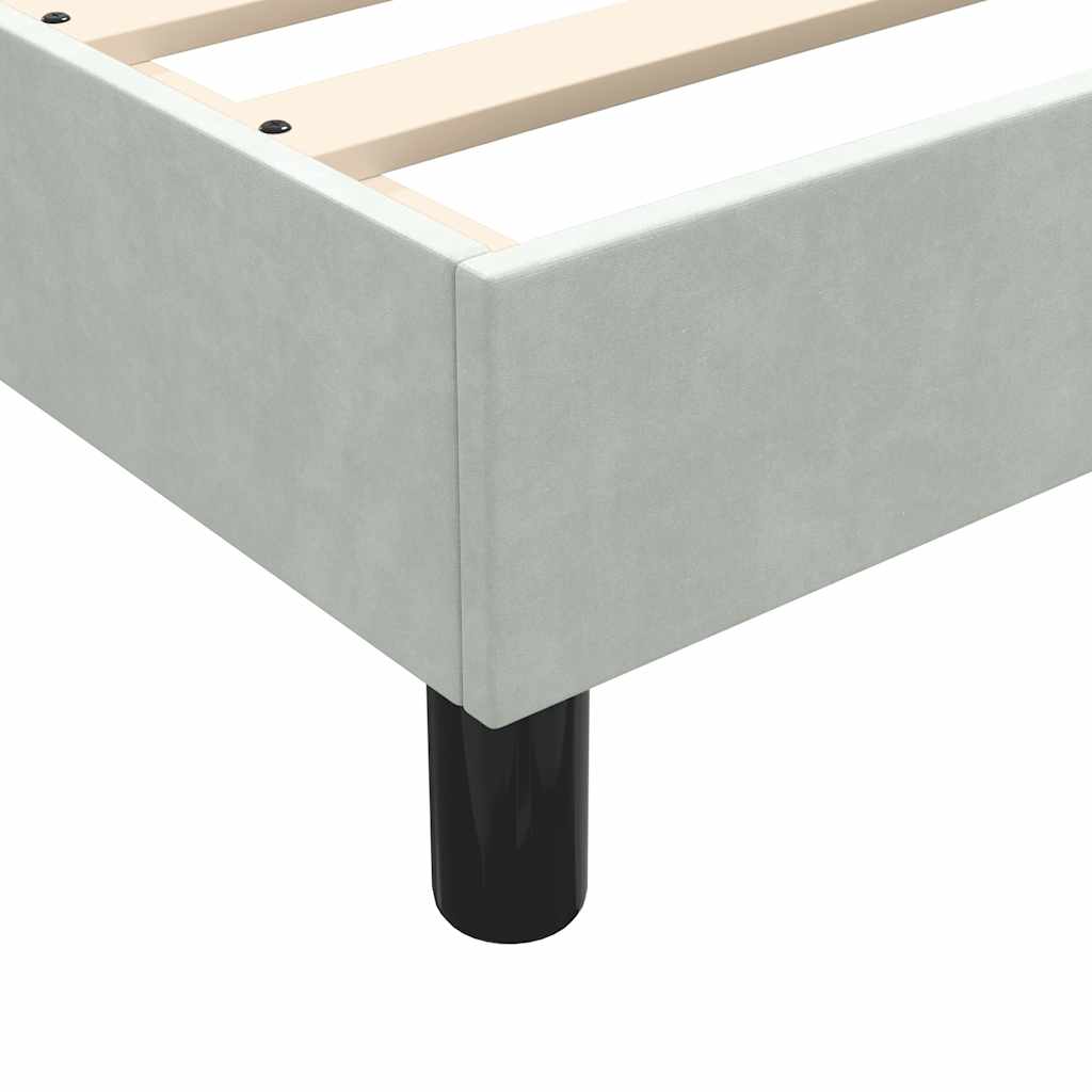 vidaXL Giroletto a Molle con Materasso Grigio Chiaro 160x220cm Velluto