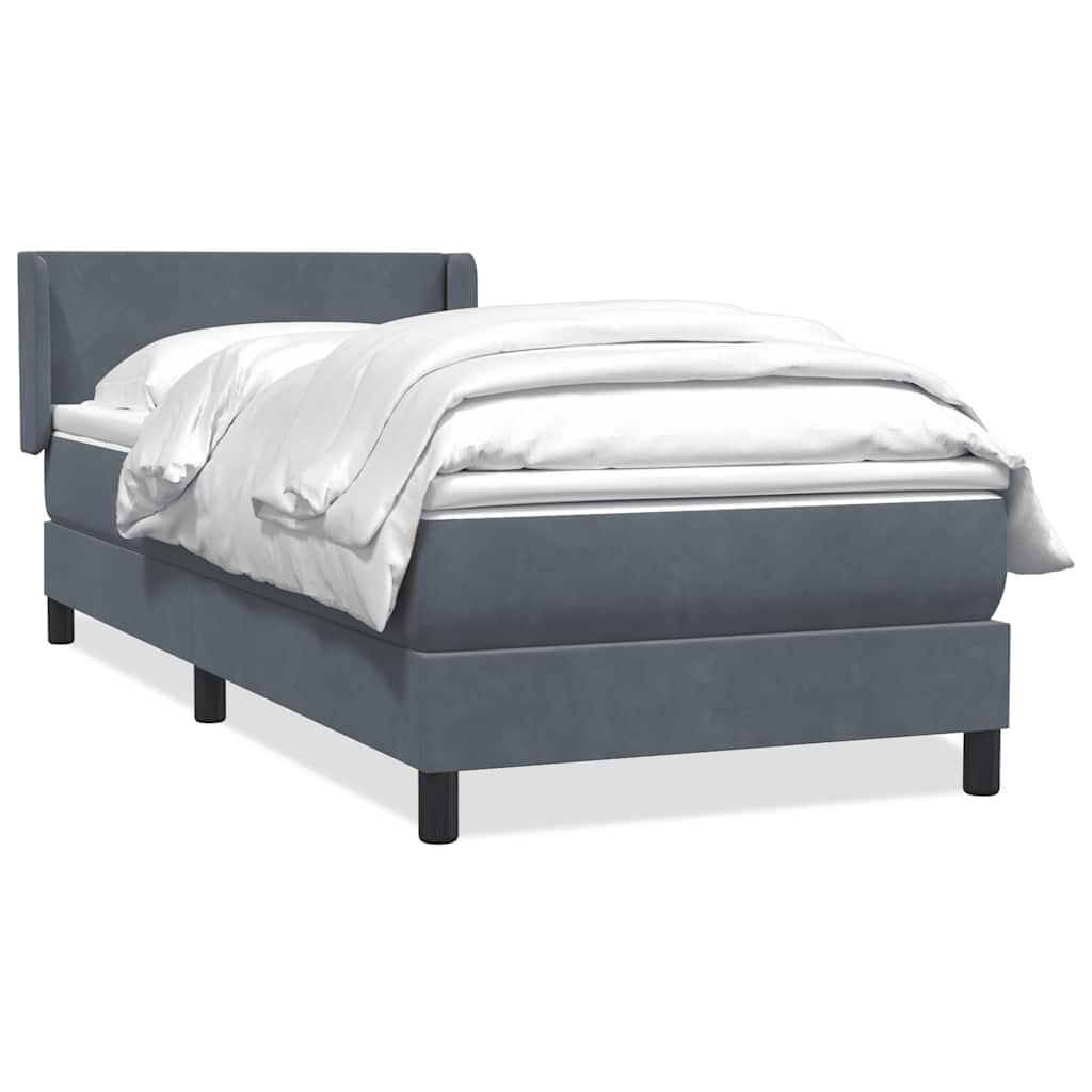 vidaXL Giroletto a Molle con Materasso Grigio Scuro 80x210 cm Velluto