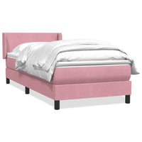 Giroletto a Molle con Materasso-Struttura Letto con Materasso Rosa 90x210 cm Velluto 414786