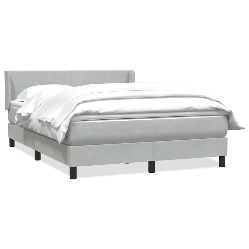 vidaXL Giroletto a Molle con Materasso Grigio Chiaro 160x210cm Velluto