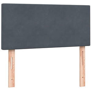 Giroletto a Molle con Materasso-Struttura Letto Grigio Scuro 90x220 cm Velluto 689785