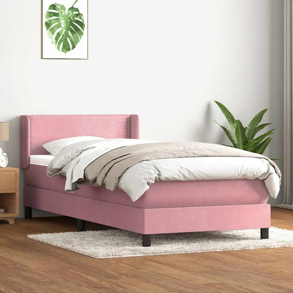 vidaXL Giroletto a Molle con Materasso Rosa 80x220 cm Velluto