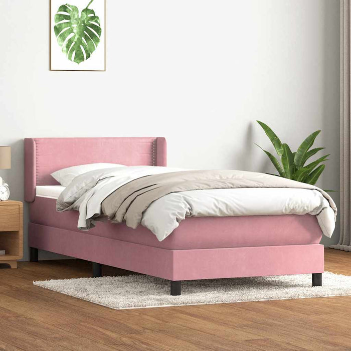 vidaXL Giroletto a Molle con Materasso Rosa 80x220 cm Velluto