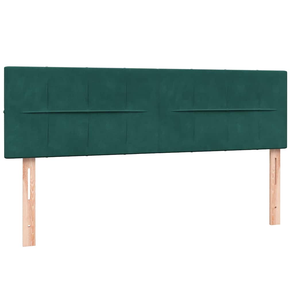 Giroletto a Molle con Materasso Verde Scuro 160x220 cm Velluto