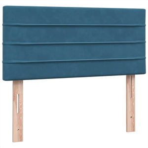 vidaXL Giroletto a Molle con Materasso Blu Scuro 100x210 cm in Velluto