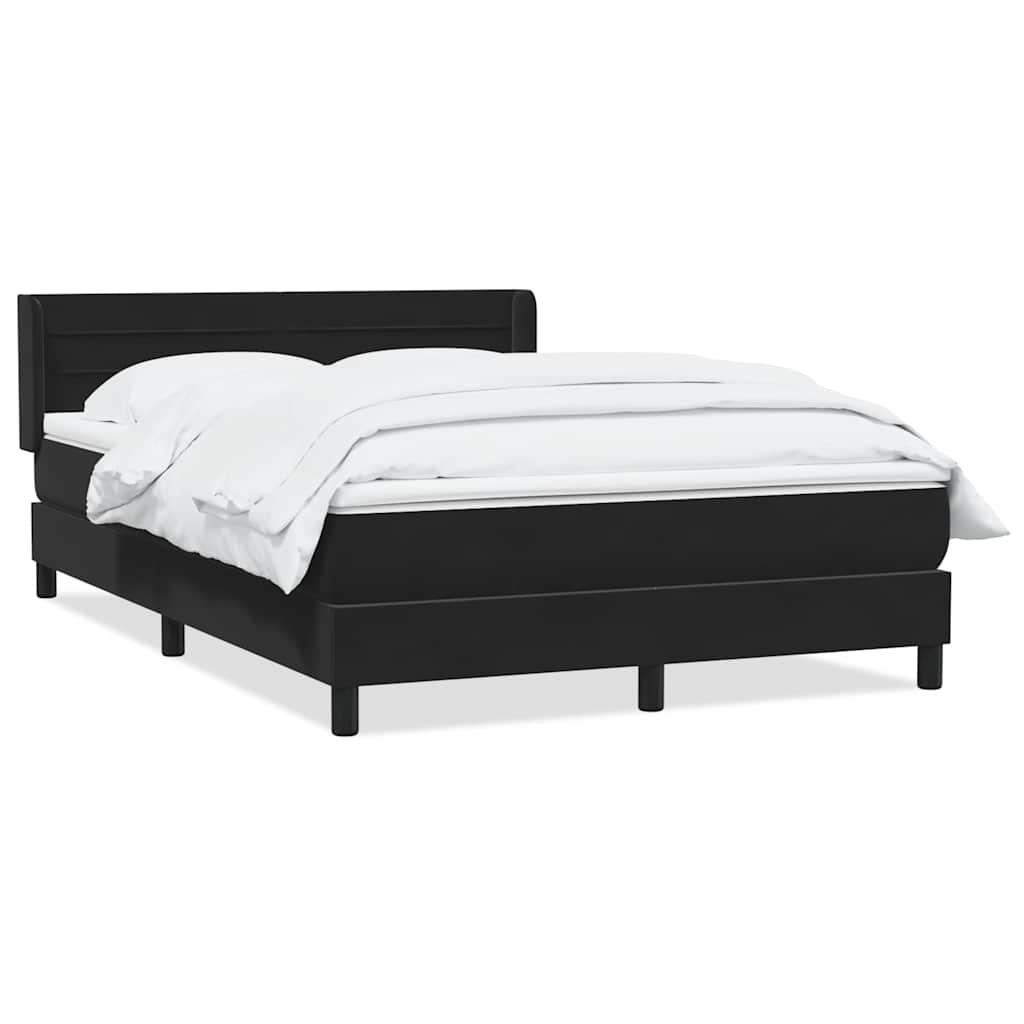 vidaXL Giroletto a Molle con Materasso Nero 160x210 cm in Velluto