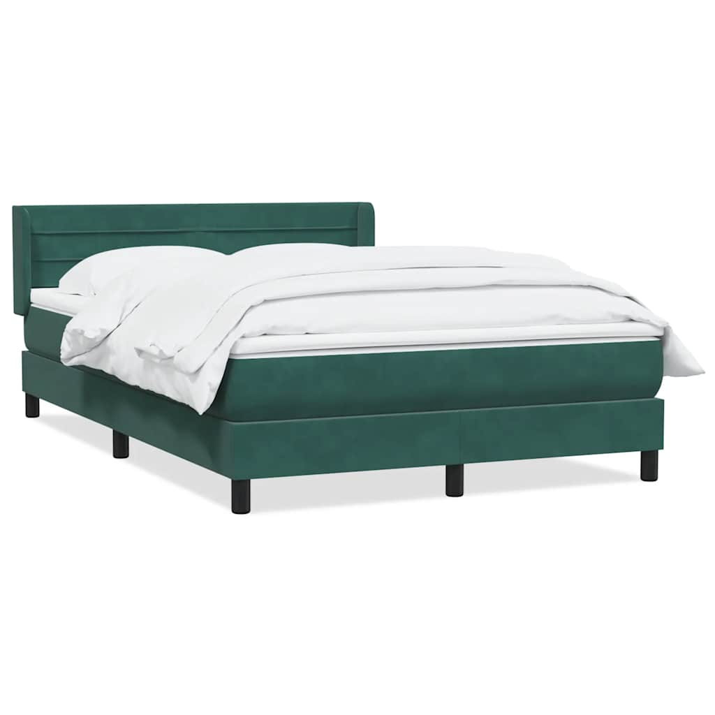 vidaXL Giroletto a Molle con Materasso Verde Scuro 160x210 cm Velluto