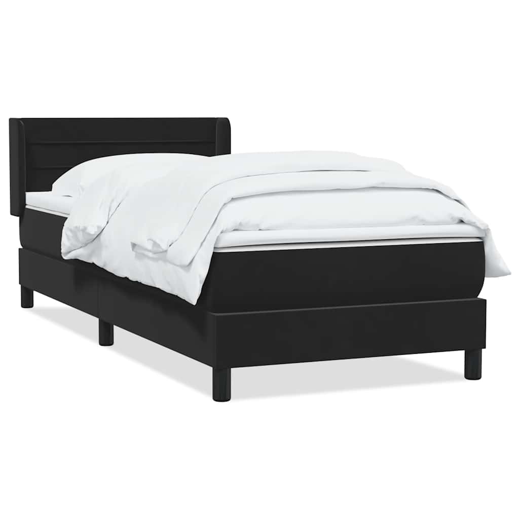 vidaXL Giroletto a Molle con Materasso Nero 80x220 cm Velluto
