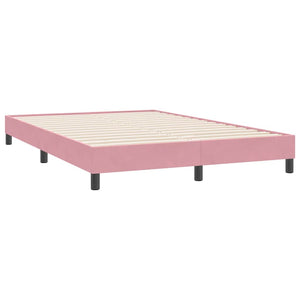 vidaXL Giroletto a Molle con Materasso Rosa 160x220 cm in Velluto