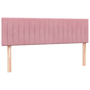 vidaXL Giroletto a Molle con Materasso Rosa 160x220 cm in Velluto