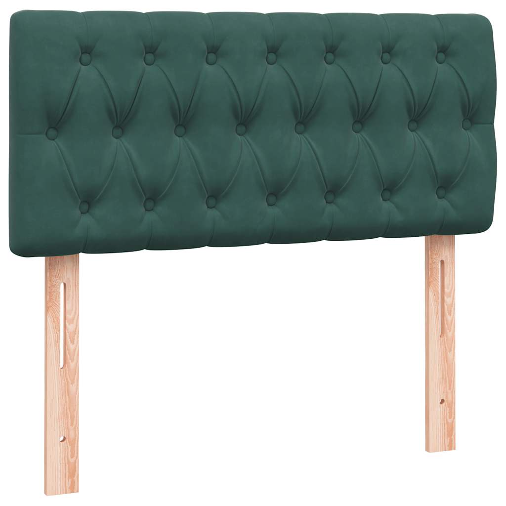 Giroletto a Molle con Materasso Verde Scuro 100x210 cm Velluto