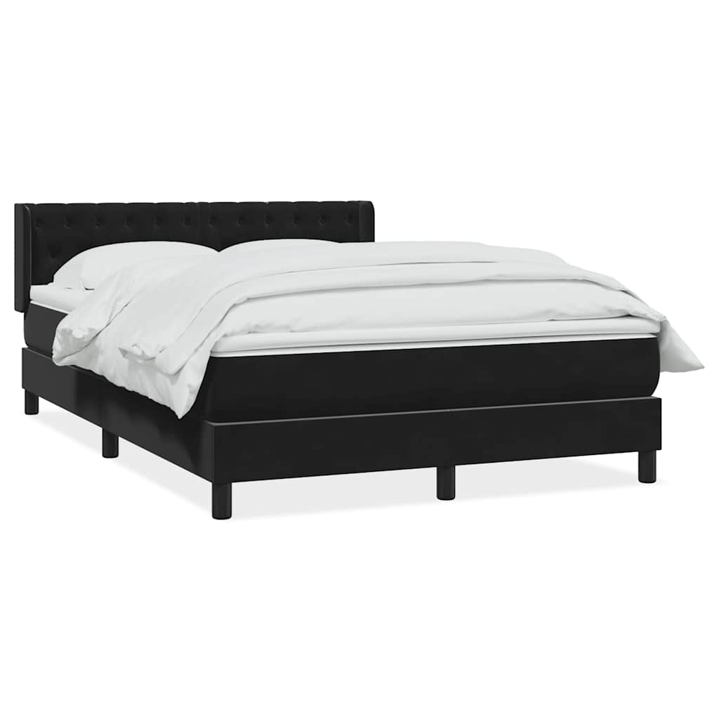 vidaXL Giroletto a Molle con Materasso Nero 160x210 cm in Velluto