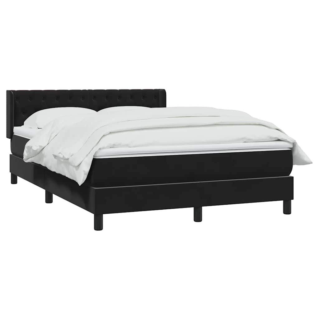 vidaXL Giroletto a Molle con Materasso Nero 160x210 cm in Velluto