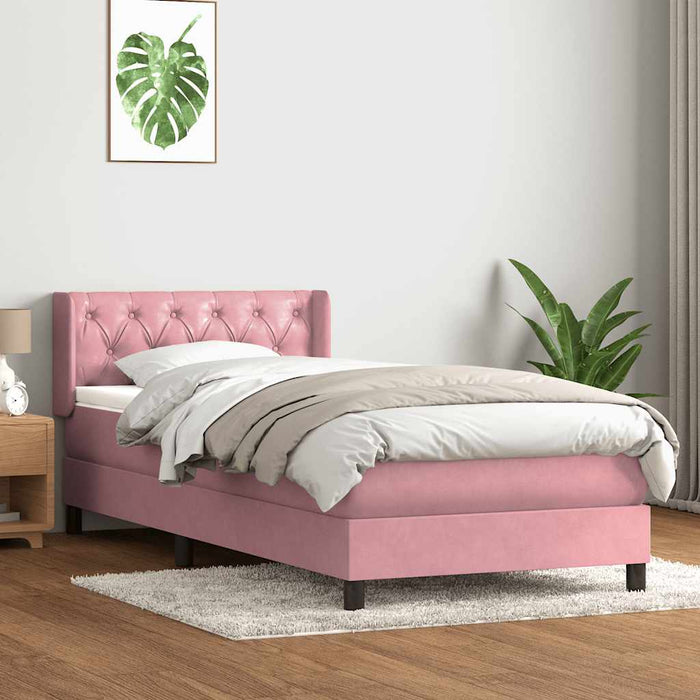 vidaXL Giroletto a Molle con Materasso Rosa 80x220 cm Velluto