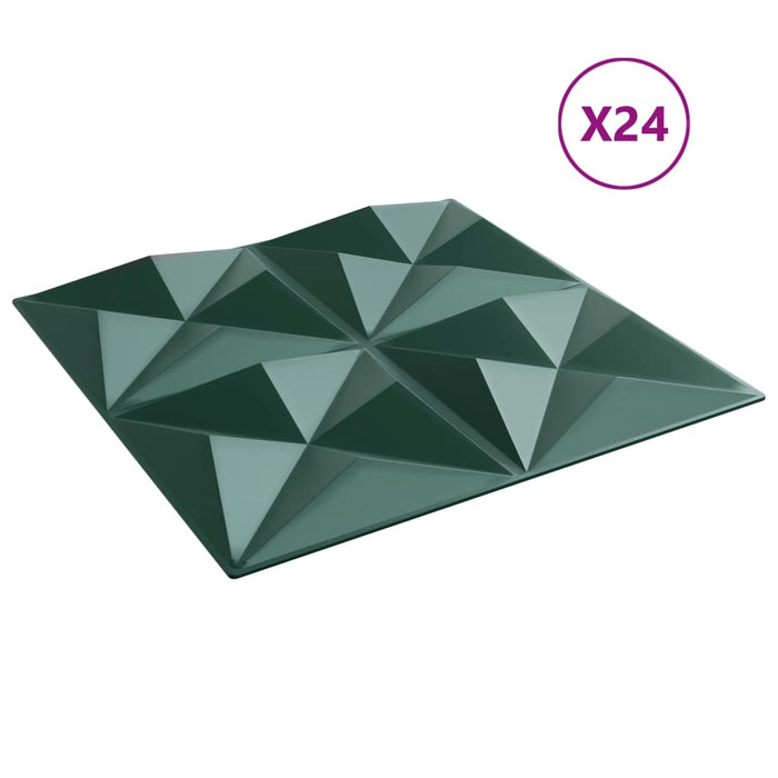 Pannelli Murali 24 pz Verdi 50x50 cm XPS 6 m² Origami 4100066