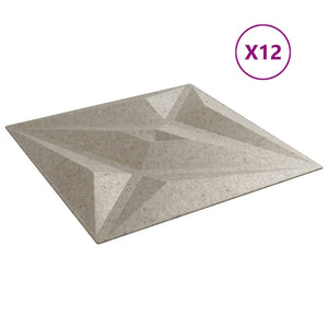 Pannelli Murali 12 pz Beton 50x50 cm XPS 3 m² Stella